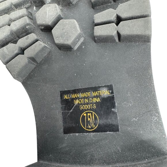 Vintage SODA Black Patent Leather Chunky Y2K Loafer Gold Chain Accent 7.5M Goth - Picture 9 of 10